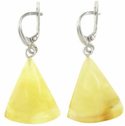 Серьги-треугольники из янтаря